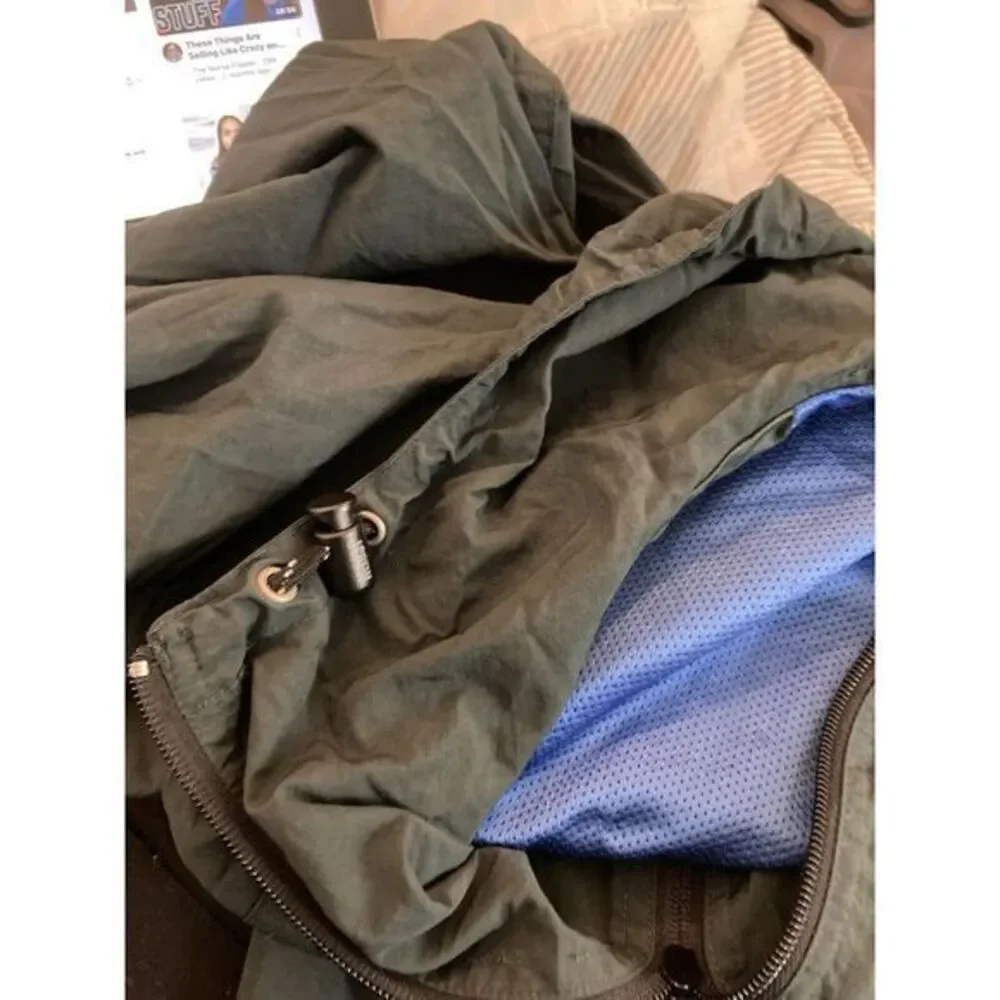 Vintage J Crew Sport Anorak Windbreaker‎ Green Jacket Men's XL Hood Gorpcore